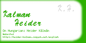 kalman heider business card